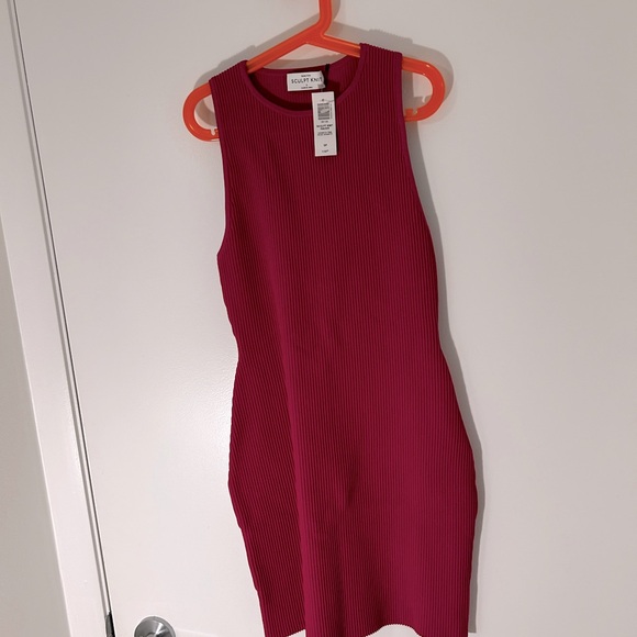 Babaton Sculpt Knit Racer Mini Dress - Size S - Granita Pink - Picture 2 of 8